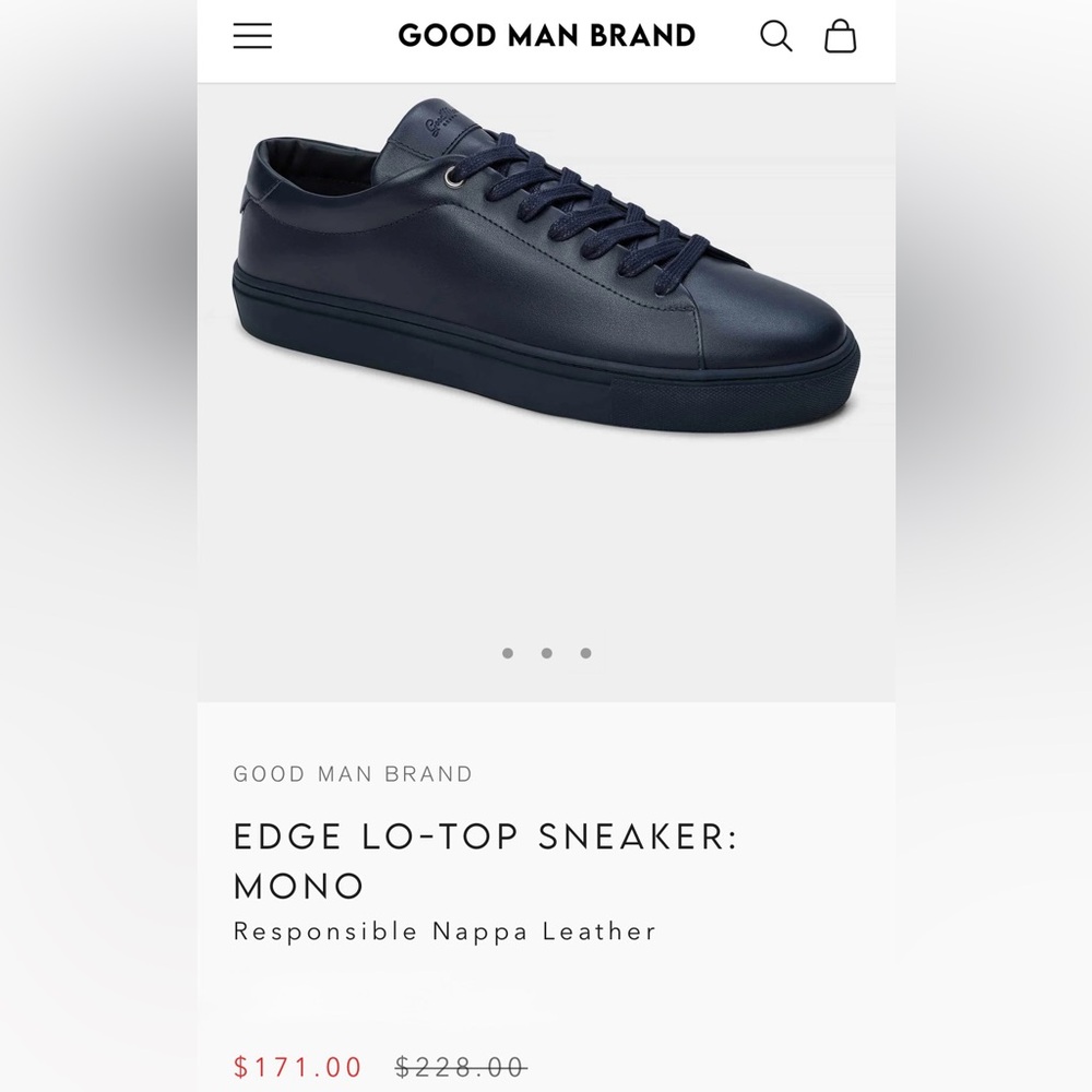 Good Man Brand Edge Lo-Top Sneaker: Mono - Picture 2 of 13
